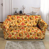 Red Polka Dot Sunflower Loveseat Cover-grizzshop