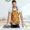 Red Polka Dot Sunflower Men's Apron-grizzshop