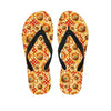 Red Polka Dot Sunflower Men's Flip Flops-grizzshop