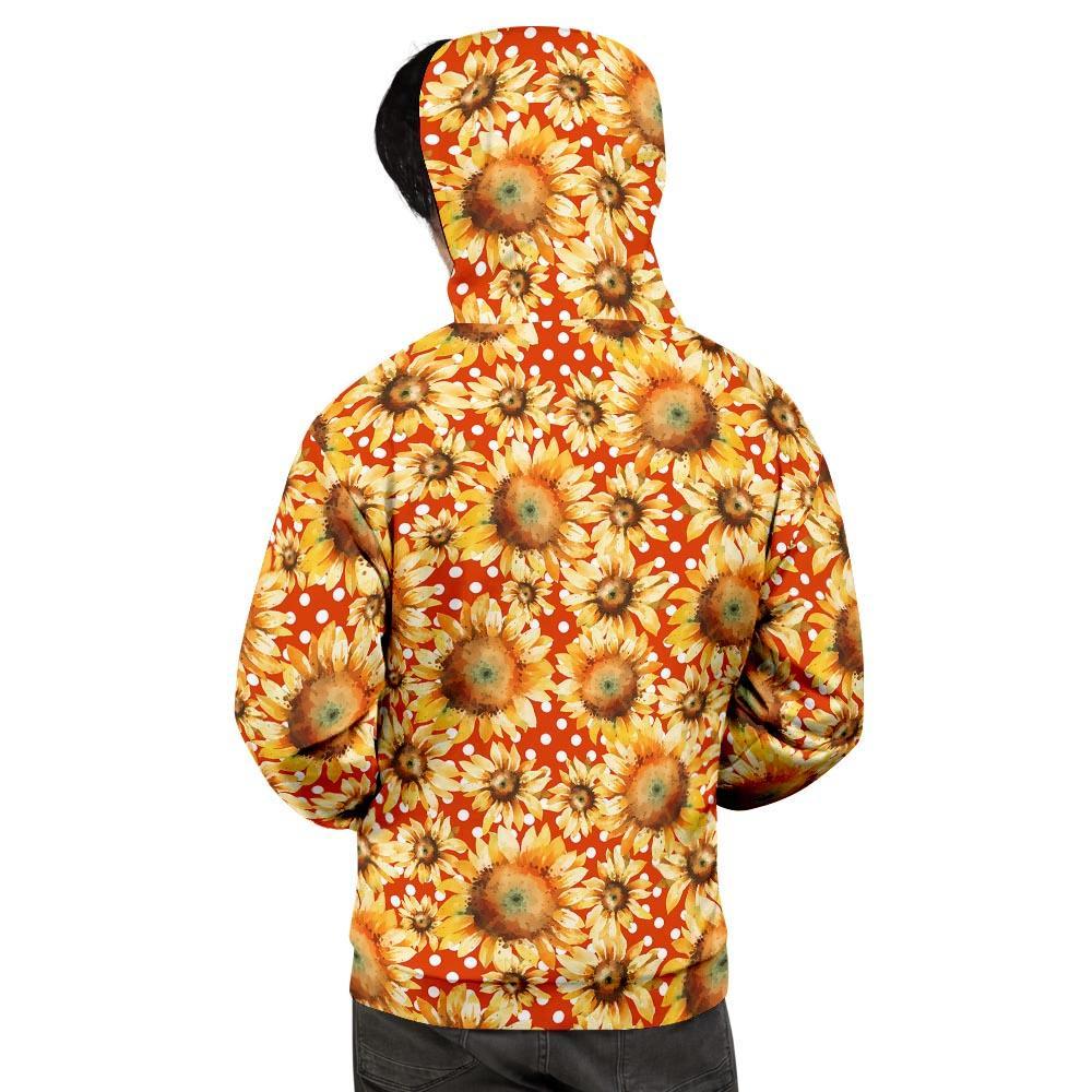 Red Polka Dot Sunflower Men's Hoodie-grizzshop