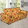 Red Polka Dot Sunflower Sofa Cover-grizzshop