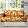 Red Polka Dot Sunflower Sofa Cover-grizzshop