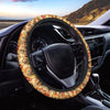 Red Polka Dot Sunflower Steering Wheel Cover-grizzshop