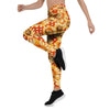 Red Polka Dot Sunflower Women's Leggings-grizzshop