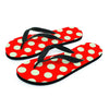 Red Polka Dot Women's Flip Flops-grizzshop