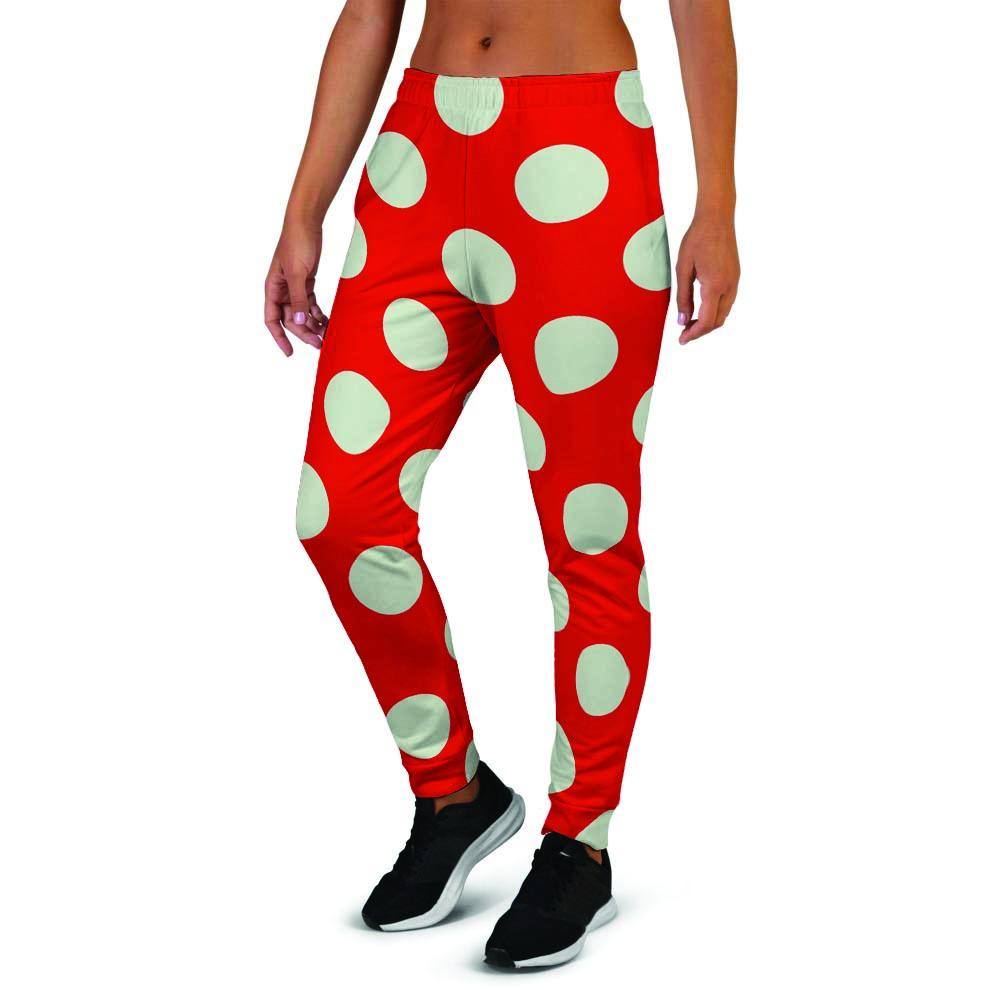 Red Polka Dot Women's Joggers-grizzshop