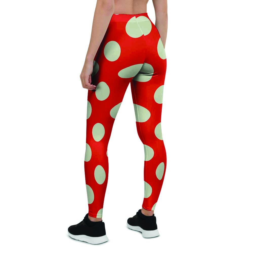 Red Polka Dot Women's Leggings-grizzshop