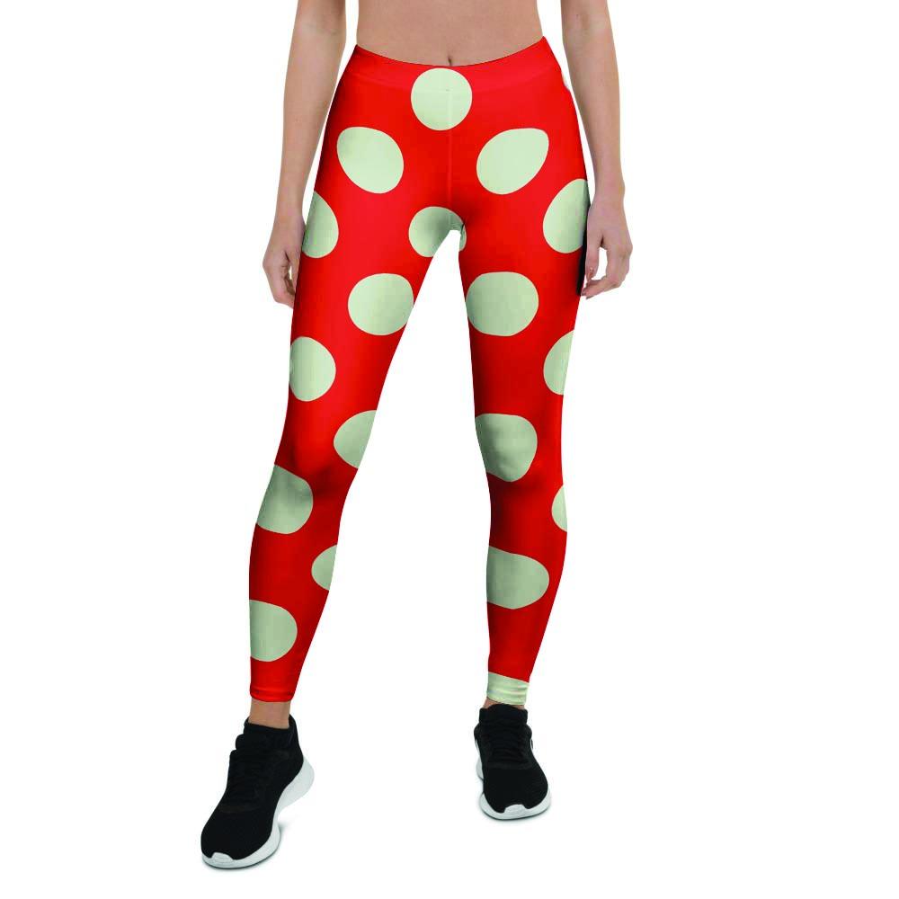 Red Polka Dot Women's Leggings-grizzshop