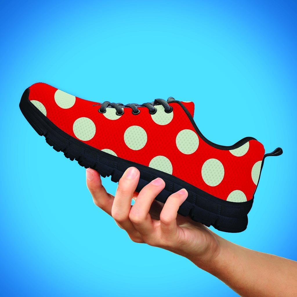 Red Polka Dot Women's Sneakers-grizzshop