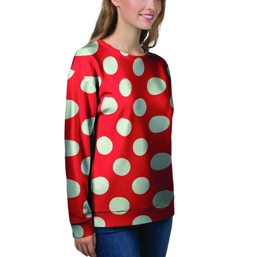 Red Polka Dot Women's Sweatshirt-grizzshop