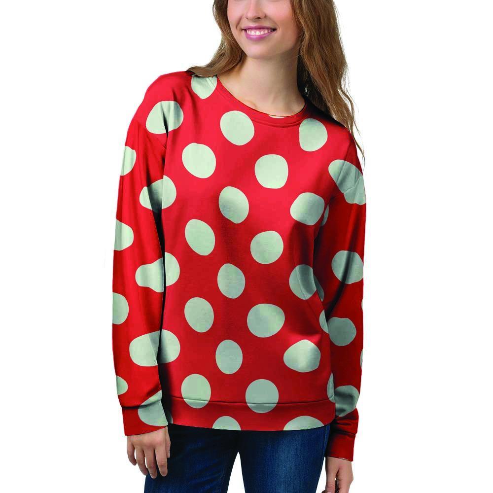 Red Polka Dot Women's Sweatshirt-grizzshop