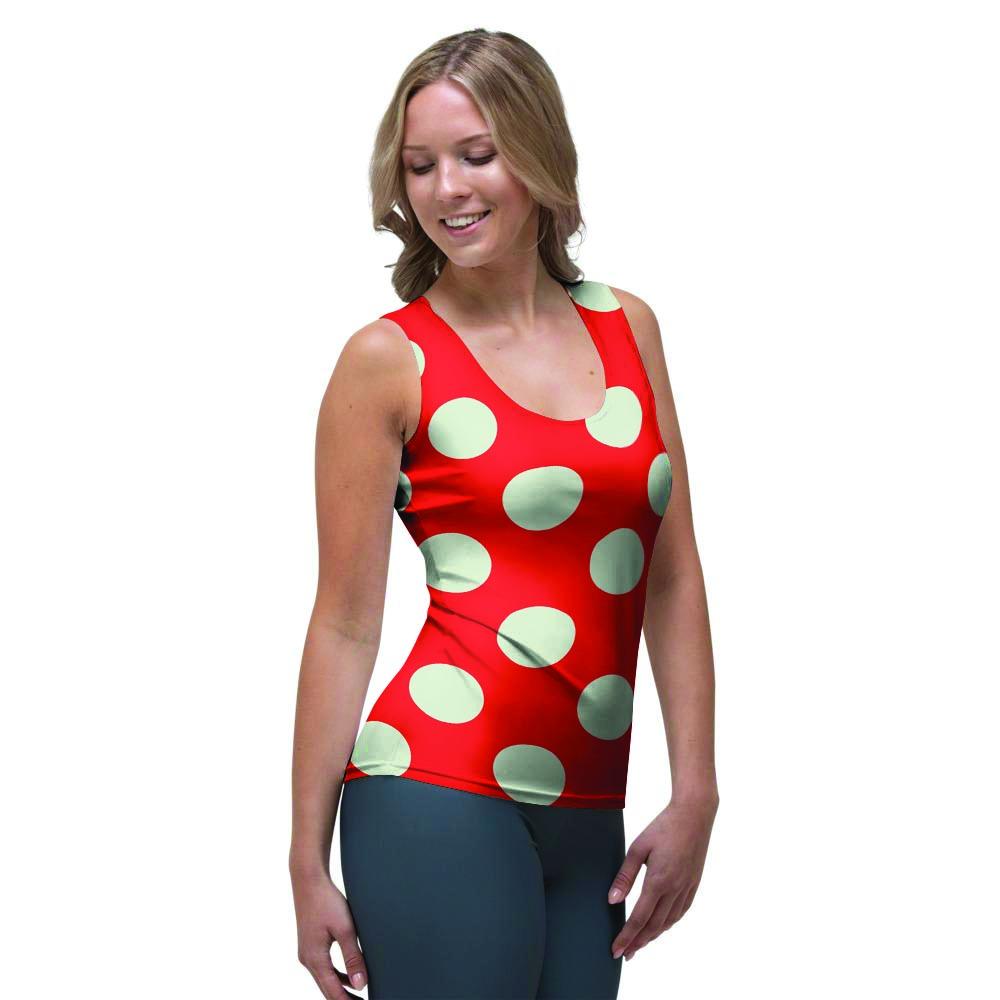 Red Polka Dot Women's Tank Top-grizzshop
