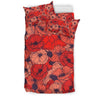 Red Poppy Floral Pattern Print Duvet Cover Bedding Set-grizzshop