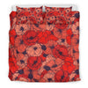 Red Poppy Floral Pattern Print Duvet Cover Bedding Set-grizzshop