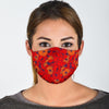 Red Poppy Floral Pattern Print Face Mask-grizzshop