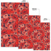 Red Poppy Floral Pattern Print Floor Mat-grizzshop