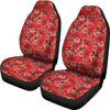 Red Poppy Floral Pattern Print Universal Fit Car Seat Cover-grizzshop
