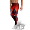 Red Robot And Skeleton Troop Print Men's Leggings-grizzshop