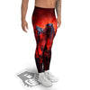 Red Robot And Skeleton Troop Print Men's Leggings-grizzshop