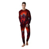 Red Robot And Skeleton Troop Print Men's Pajamas-grizzshop