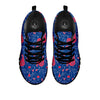 Red Rooster Blue Print Pattern Black Sneaker-grizzshop