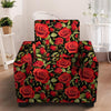 Red Rose Floral Armchair Cover-grizzshop