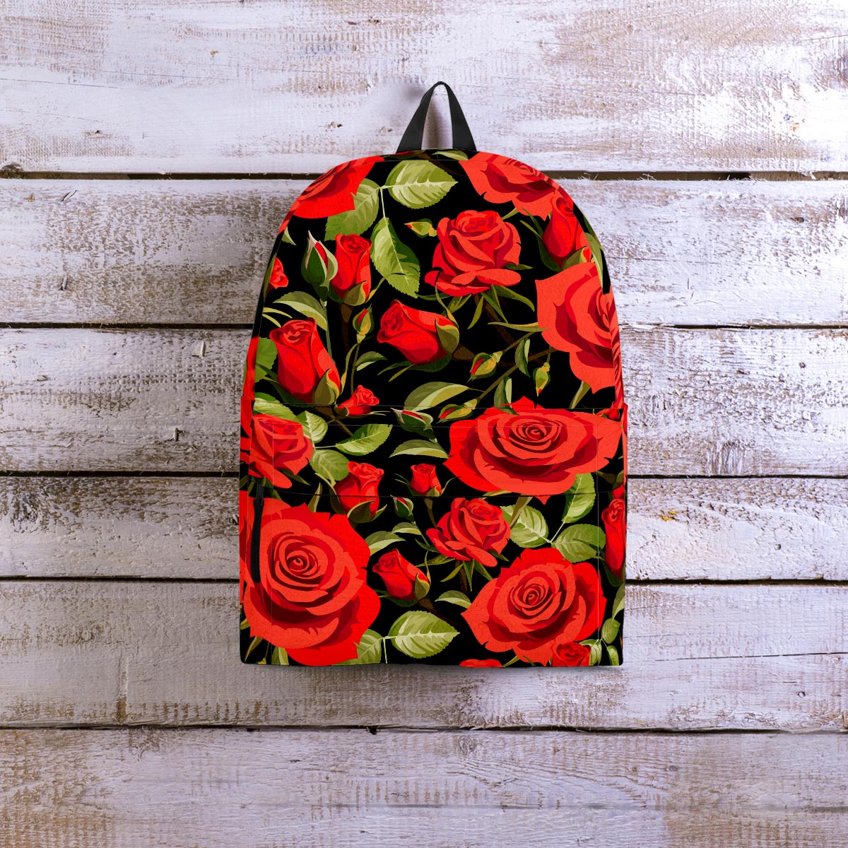 Red Rose Floral Backpack-grizzshop