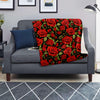 Red Rose Floral Blanket-grizzshop