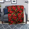 Red Rose Floral Blanket-grizzshop