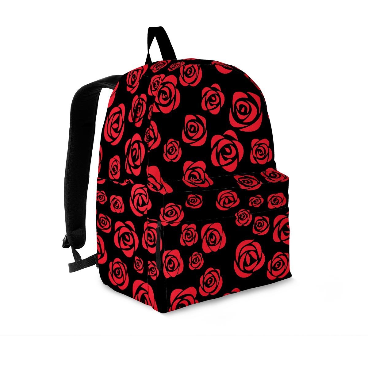 Red Rose Floral Doodle Backpack-grizzshop