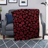 Red Rose Floral Doodle Blanket-grizzshop