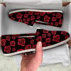 Red Rose Floral Doodle Canvas Shoes-grizzshop