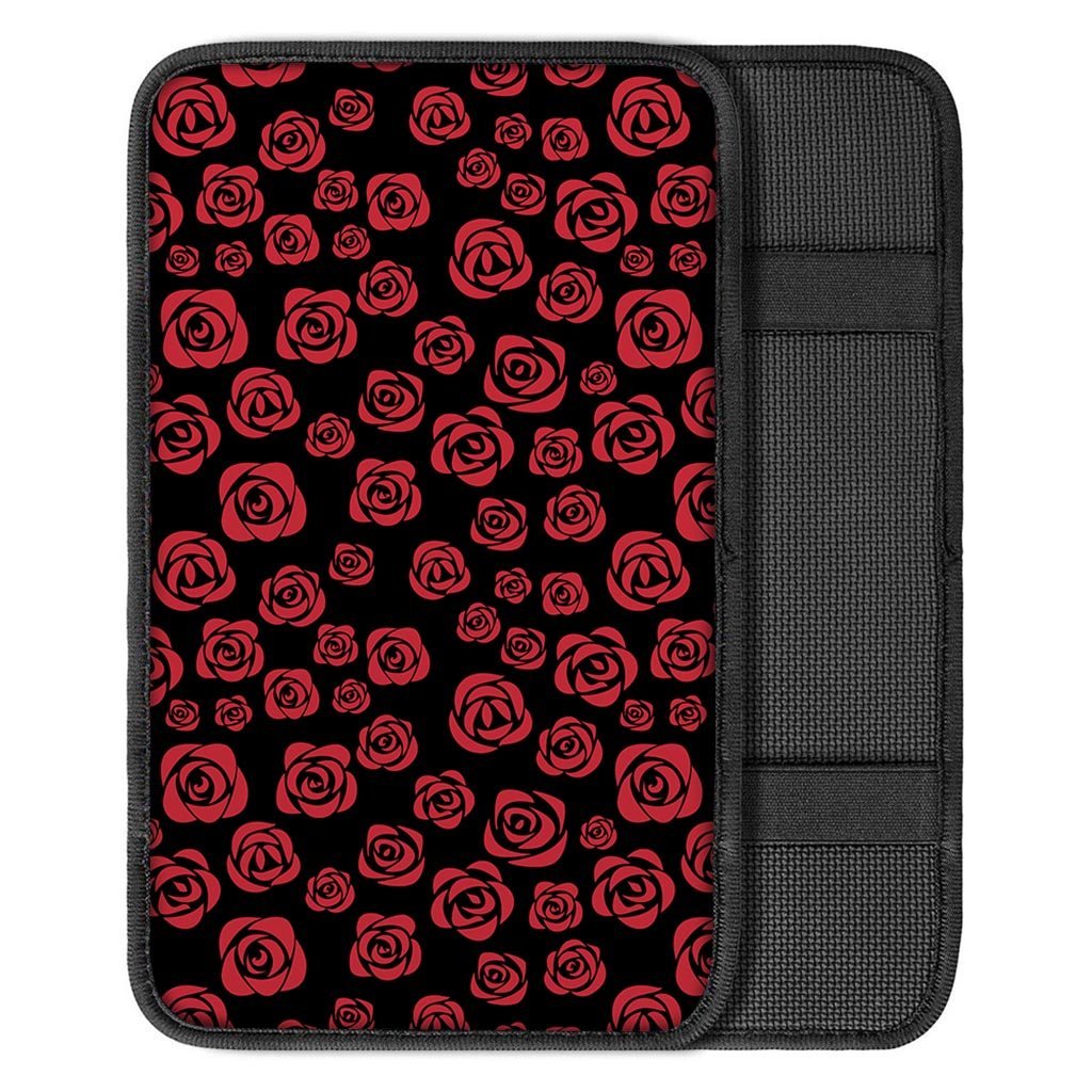 Red Rose Floral Doodle Car Console Cover-grizzshop