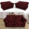 Red Rose Floral Doodle Loveseat Cover-grizzshop