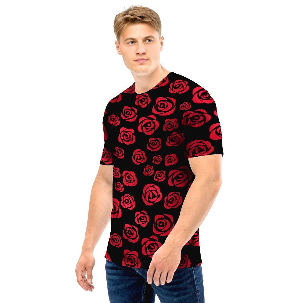 Red Rose Floral Doodle Men T Shirt-grizzshop