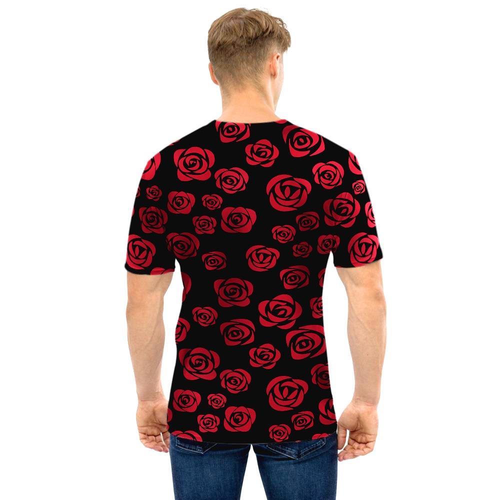 Red Rose Floral Doodle Men T Shirt-grizzshop