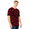 Red Rose Floral Doodle Men T Shirt-grizzshop