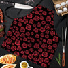 Red Rose Floral Doodle Men's Apron-grizzshop