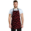 Red Rose Floral Doodle Men's Apron-grizzshop