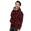 Red Rose Floral Doodle Men's Hoodie-grizzshop