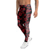 Red Rose Floral Doodle Men's Leggings-grizzshop