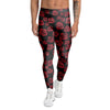 Red Rose Floral Doodle Men's Leggings-grizzshop