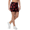 Red Rose Floral Doodle Mini Skirt-grizzshop