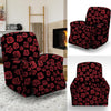 Red Rose Floral Doodle Recliner Cover-grizzshop