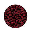 Red Rose Floral Doodle Round Rug-grizzshop