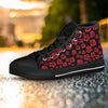 Red Rose Floral Doodle Women's High Top Shoes-grizzshop