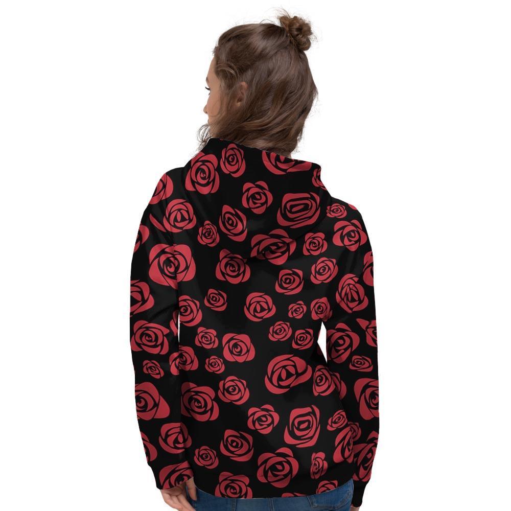 Red Rose Floral Doodle Women's Hoodie-grizzshop