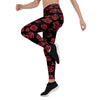 Red Rose Floral Doodle Women's Leggings-grizzshop