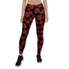 Red Rose Floral Doodle Women's Leggings-grizzshop