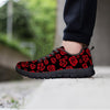 Red Rose Floral Doodle Women's Sneakers-grizzshop